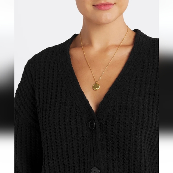 Love Ellie - Cropped Black Button Front Cardigan - Picture 1 of 6